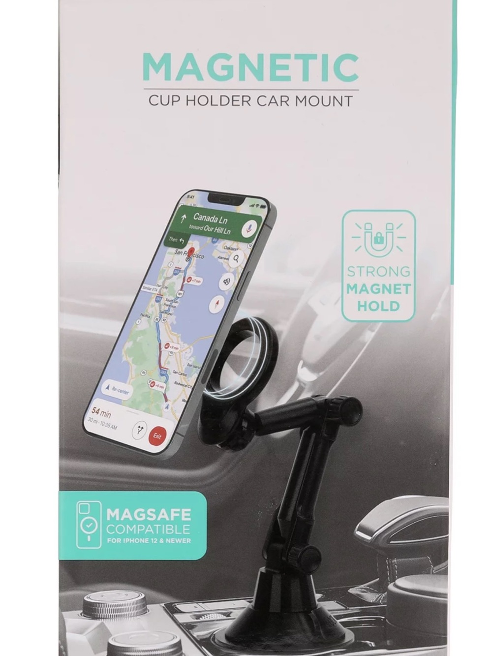 IHome~ Magnetic Cup Holder Car Mount - Black NWT